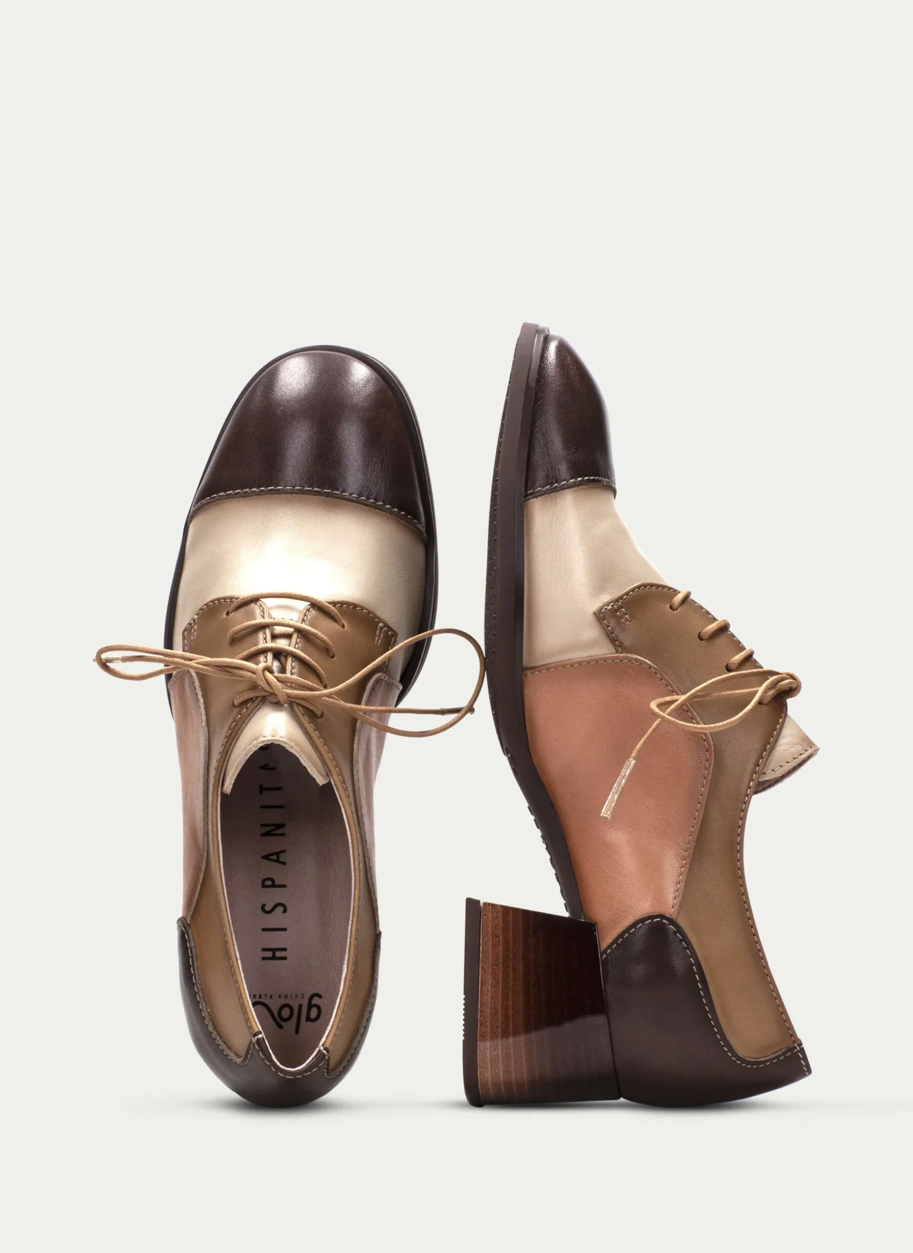 Derby charlize marrón-marfil*HISPANITAS Fashion